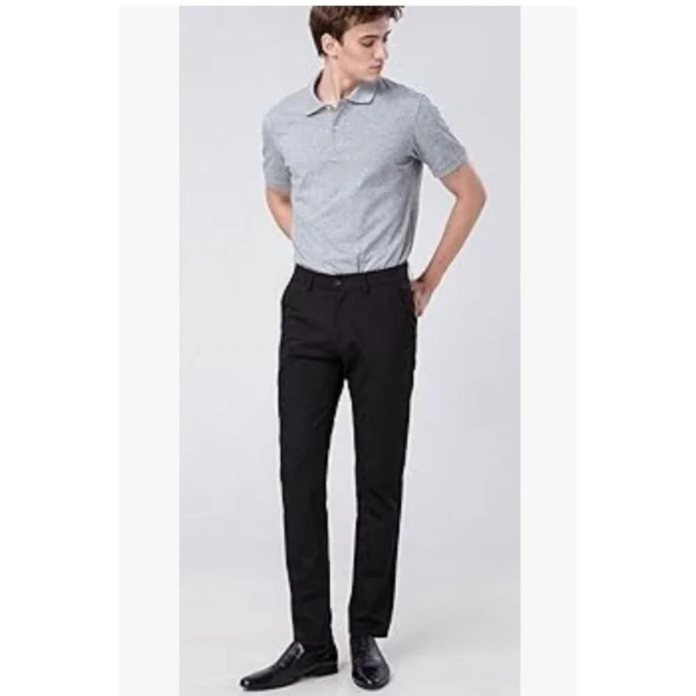 Plaid & Plain Mens Slim Fit Black Dress Pants 29W X 30L Career Work Wedding Date